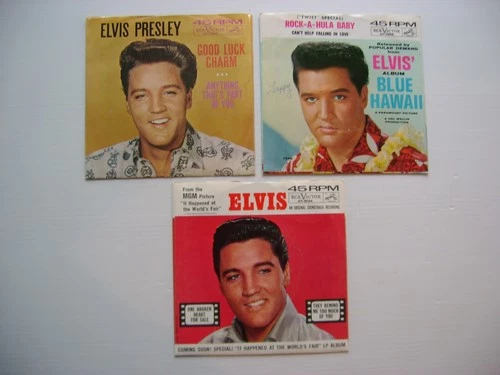LOT OF 3 / ELVIS PRESLEY - Good Luck Charm & Others - 45 & Picture Covers