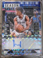 2024-25 Panini Mosaic HARRISON INGRAM Season Ticket AUTO BLUE Prizm /49 RC Spurs