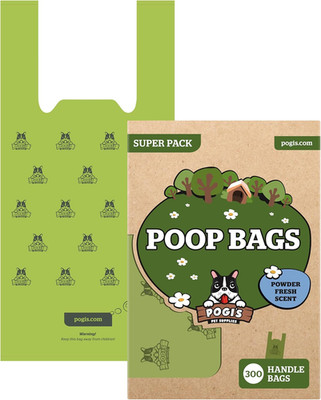 Pogi S Dog Poop Bags with Handles   Extra-Thick, Leak-Proof, Large, Fresh Scent,