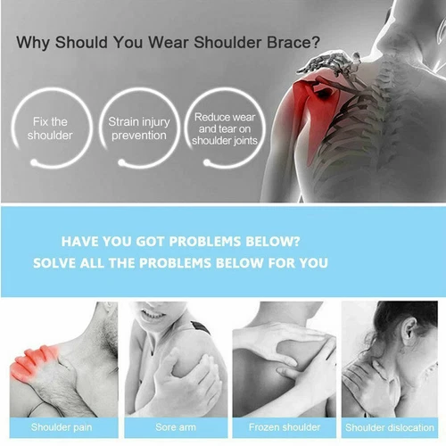 Shoulder Brace Support Compression Sleeve Torn Rotator Cuff Joint Pain Relief - Imagen 8 de 15
