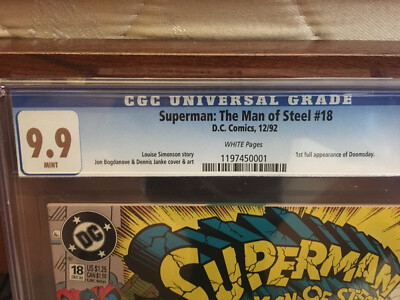 Superman: The Man of Steel #18 CGC 9.9 RARE DC 1992 1st Doomsday