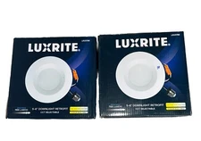 2 Luxrite LR23796 5-6", 14W Round Smooth Trim Color Adj Recessed Can Downlight