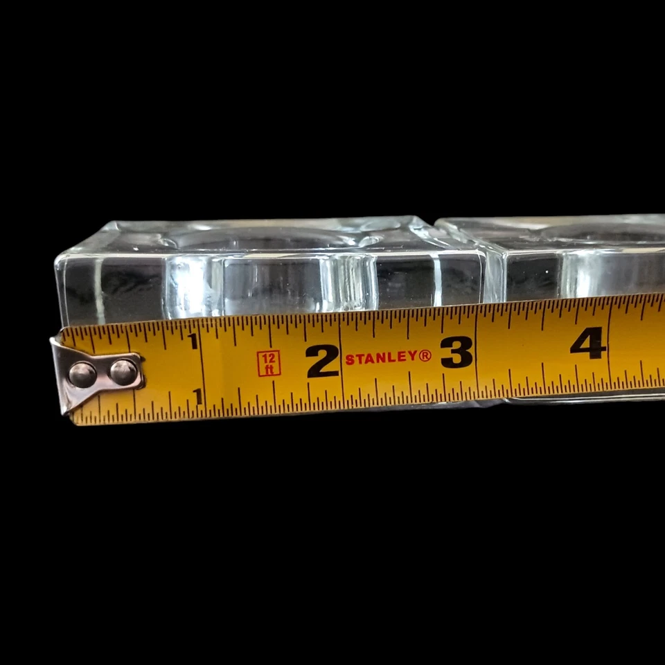 2 IKEA Glass Candle Holders Ice Cube Tea Light Clear Square ICY Christmas Votive - Image 3 of 4