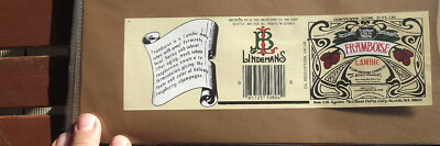 LINDEMANN BREWERY LAMBIC FRAMBOISE  RASBERRY ALE  BELGIAN BEER LABEL