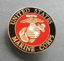 US MARINE CORPS REGULAR LAPEL PIN BADGE 1 INCH USMC MARINES