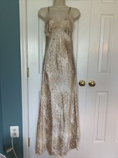 VTG 70s Lindsey Roscoe Farr East Silk Spaghetti Strap Lingerie Night Gown Sz S