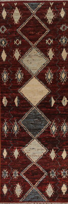 Handwoven Luxury Hand-Knotted Moroccan 10 ft. Runner Rugs for Hallway 3x10