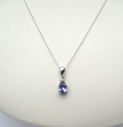 10K White Gold Tanzanite Diamond Pendant Necklace 18" [N116] — photo 2