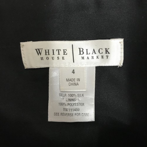 Abito da cerimonia senza spalline in seta nera White House Black Market UK 8 US 4 - Foto 9 di 11