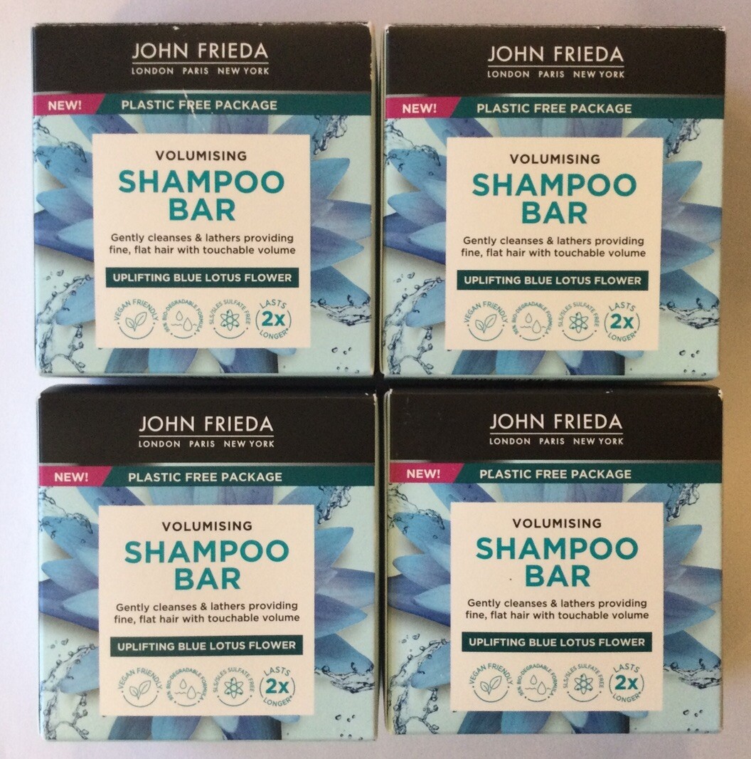 John Frieda Volumising Shampoo Bar Uplifting Blue Lotus Flower 4 x 75g