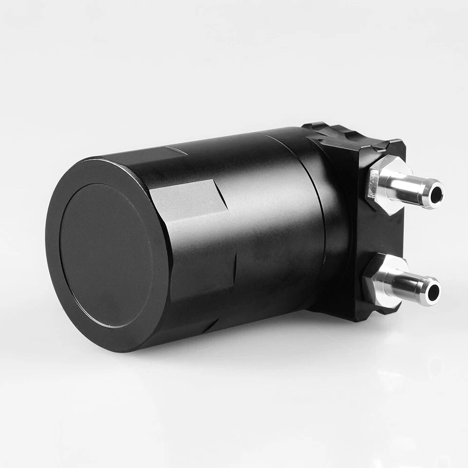 Universal Oil Catch Can Kit Reservoir Tank Engine Black Polish Baffled Aluminum Foto 3 de 4