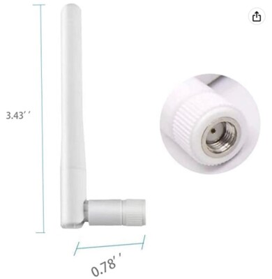 3dbi 2.4G Antenna Wireless Network Wifi Router Range Extender RP-SMA Male White