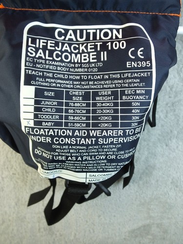 Gul Baby Child Salcombe II Life Jacket 100 20kg 51-59cm 30N - Picture 3 of 4