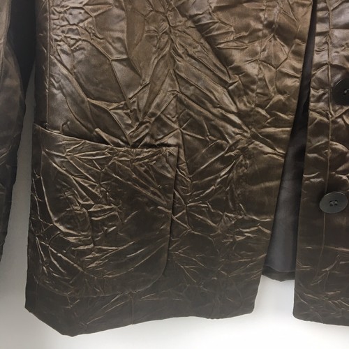Lafayette 148 Jacket Brown Cardigan Wrinkle Fabric Acetate Small Size 6 - Foto 4 di 6