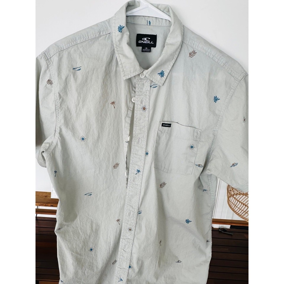 Men’s Shirt O’Neill Tame Button Down Shirt Fog Medium eBay