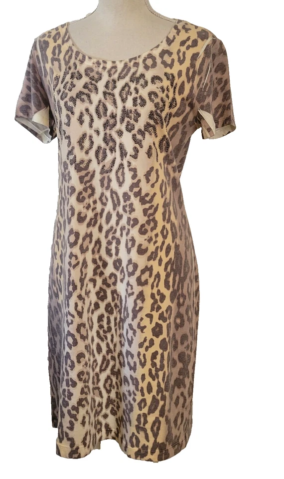 NWOT Zenergy Chicos Leopard Dress Womens B38 W36(L) Brown Ombre Leopard Pullover