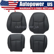 For 2014-2020 Infiniti Q50 Driver & Passenger Bottoms Tops Leather Cover Black