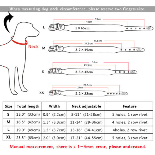 Collare cuoio cane Borchie taglia grande piccola Nero Pitbull Bulldog Rottweiler - Foto 12 di 14