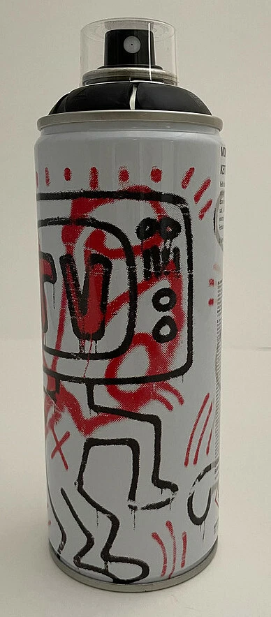 Lata de pintura en aerosol negra KEITH HARING Beyond The Streets Montana MTN Street Art BTS Foto 3 de 4