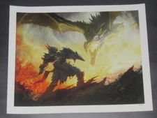 Elder Scrolls V Skyrim Dragon Fight Giclee Art Print 1/250 Alpha Number Rare