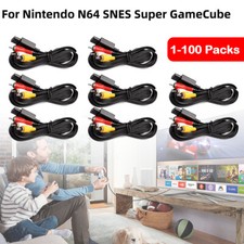 N64 SNES Gamecube RCA AV TV Audio Video Stereo Cable Cord For Nintendo 64 Lot