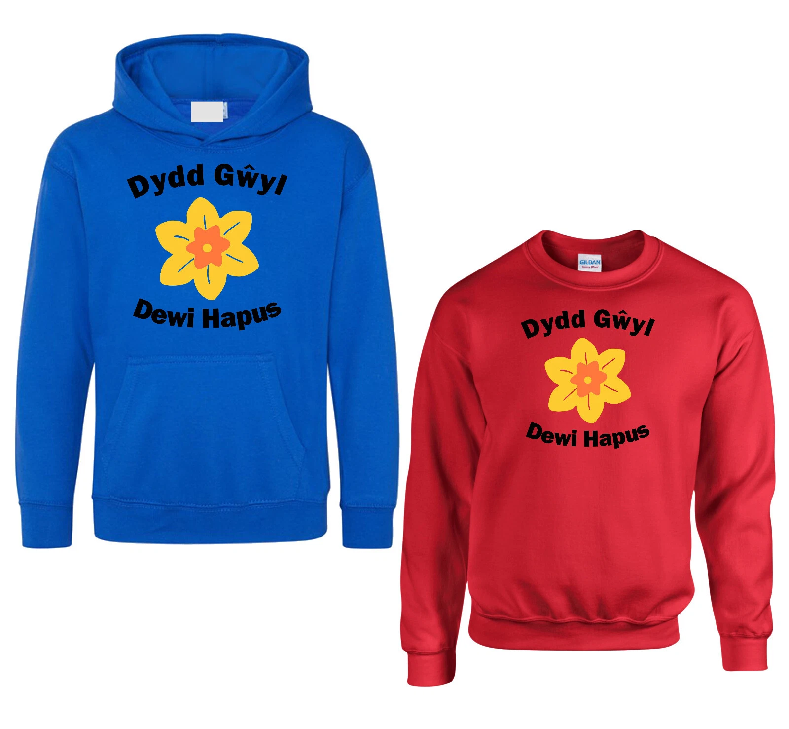 Dydd Gwyl Dewi Hapus Hoodie, Saint David's Day Daffodil Jumper, Unisex Hood Top