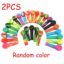New Lot Of 2/4/5/10 Mixed Color Silicone Pipe With Cap & Stainless Steel Bowl