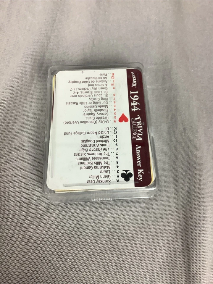 Trivia Challenge Playing Cards Acrylic Case 1944 Flickback  Great Gift - Image 2 of 3