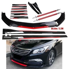 Front Bumper Lip Splitter Spoiler Side Skirt Bod Kit For Hyundai Sonata T+