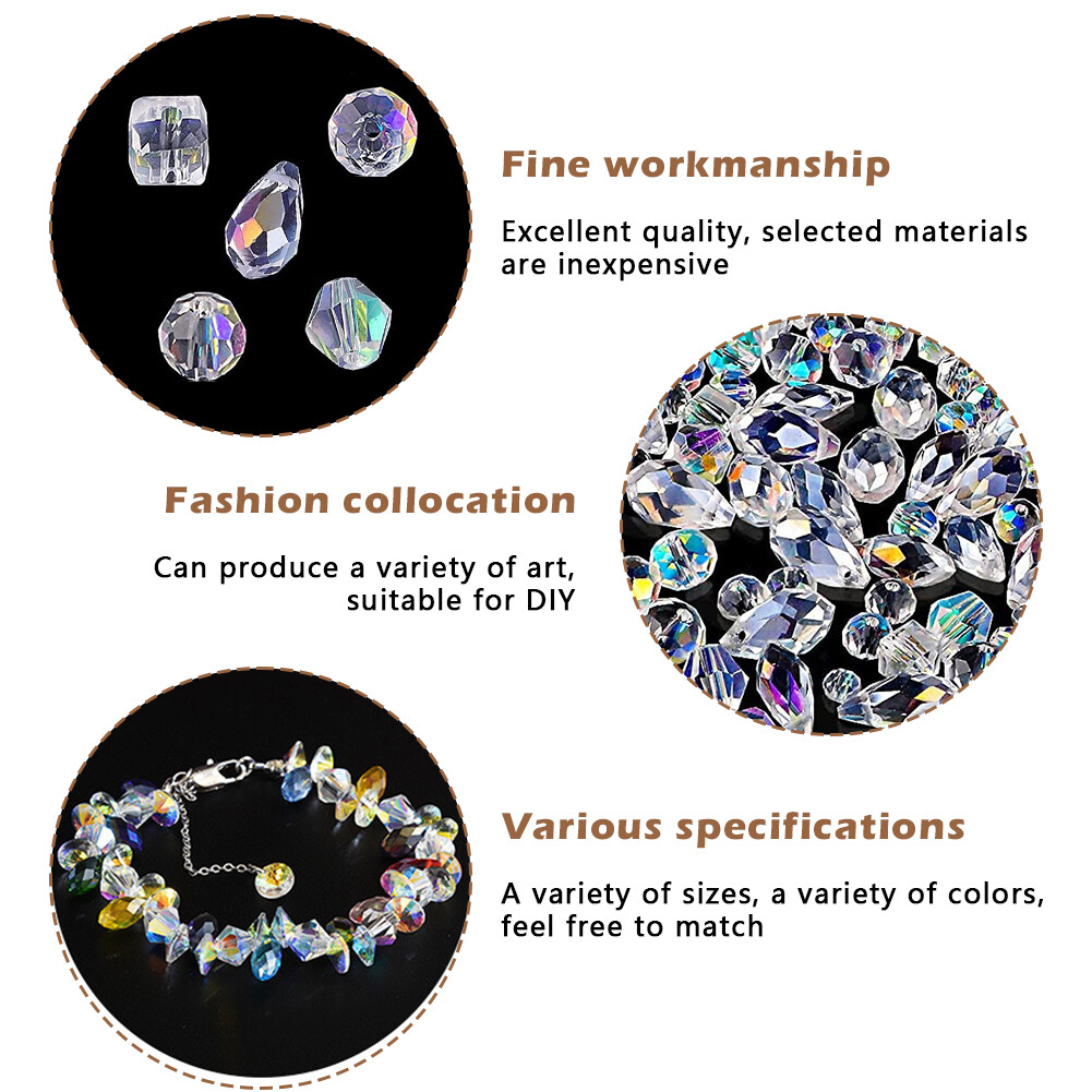 800pcs For Craft Bracelets Crystal Glass Bead Glitter Jewelry Making