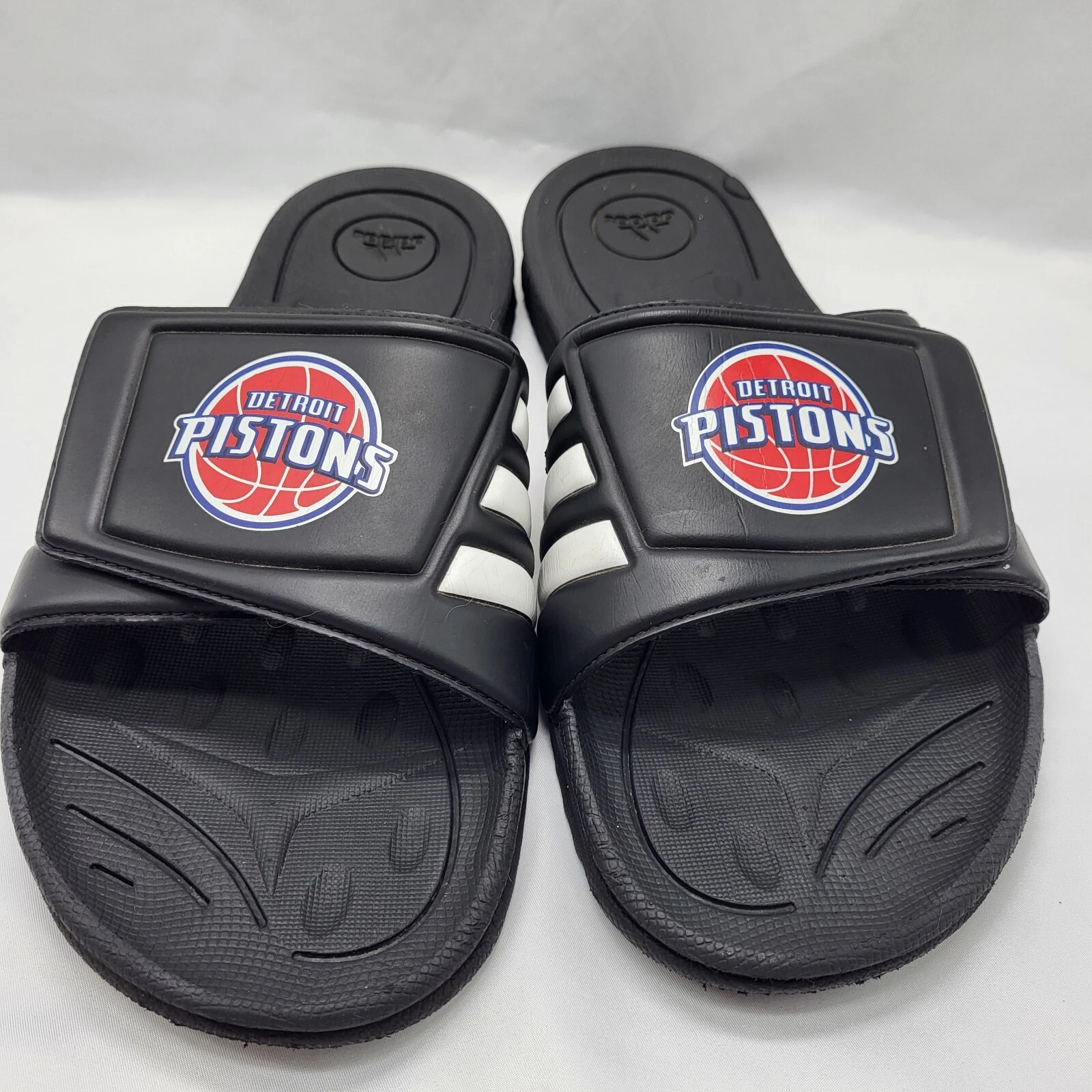 Adidas Slides con logo Detroit Pistons acqua doccia taglia 16 bianco e nero