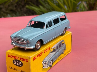 Dinky Toys 525 Peugeot 403 – Jantes Concaves, Rouge Orangé Métallisé, Boîte D'origine (France, Occasion)