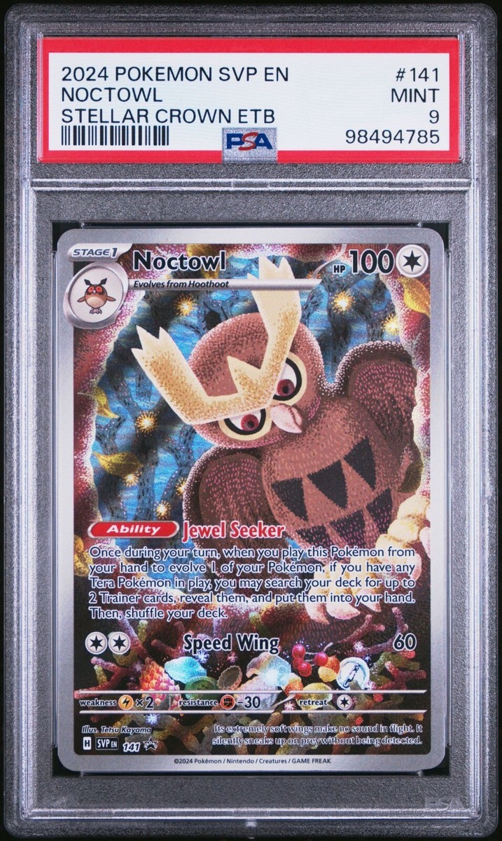 Noctowl #141 - ETB Black Star Promo PSA 9 SVP Illustration Rare IR
