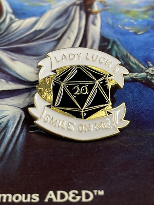 Dungeons & Dragons enamel pin Lady Luck Smile On Me D&D Brooch D20 RPG