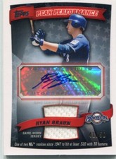 2010 Topps - RYAN BRAUN - Peak Performance Autograph Game Jersey - BREWERS #d/50