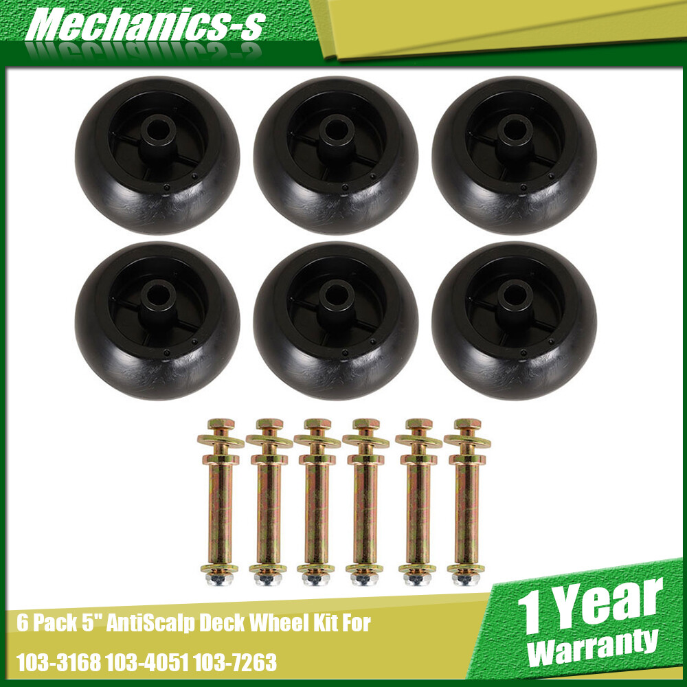 6Pcs Mower Deck Wheels Kit For Exmark Kubota Anti Scalp Wheel 103
