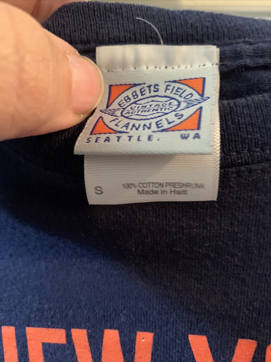 Ebbets Field Flannels Vintage Authentic Blue T-Shirt S New