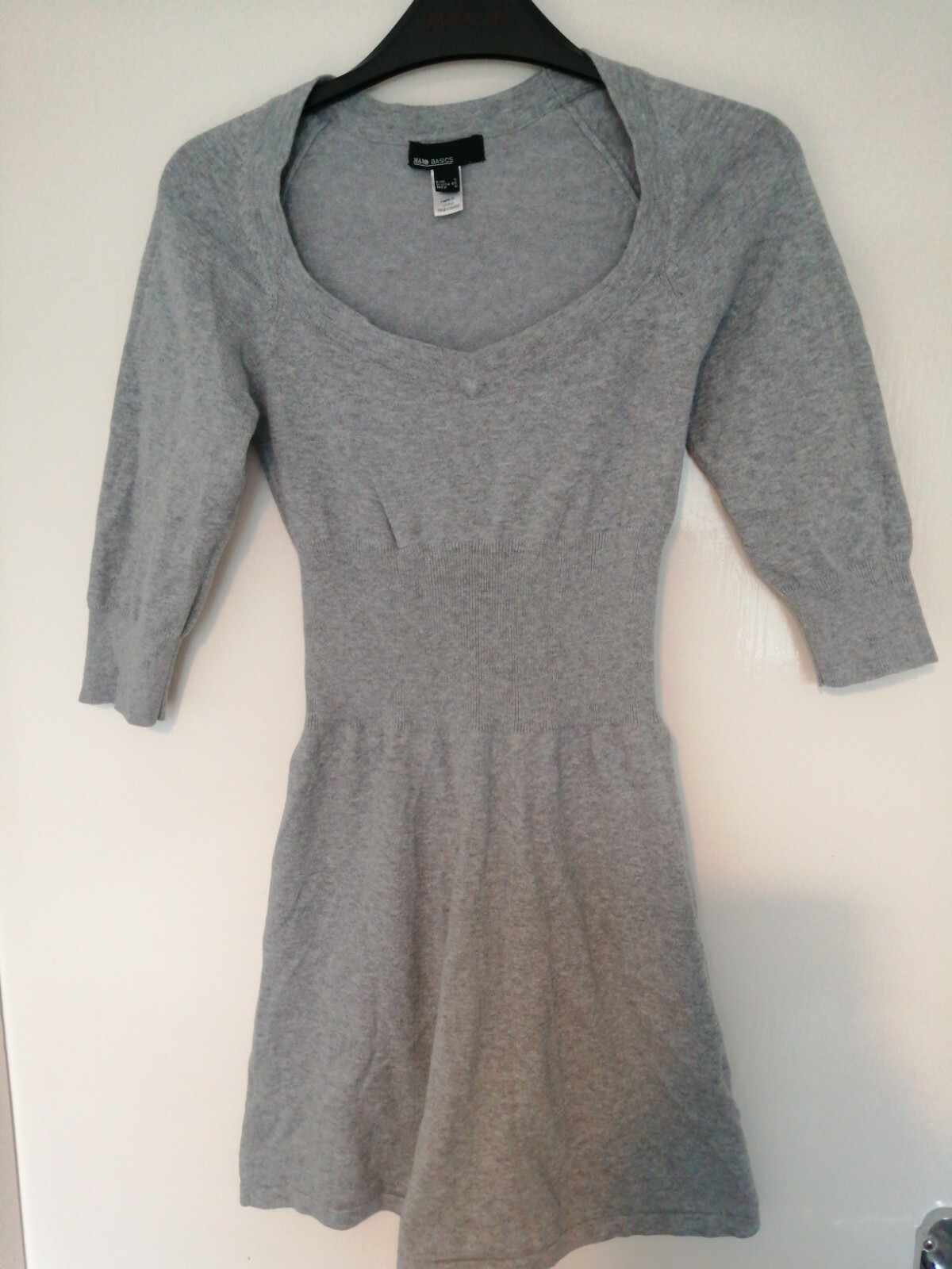 Mango Basic Grey Neck Half Sleeve Knit Dress Size… - image 1