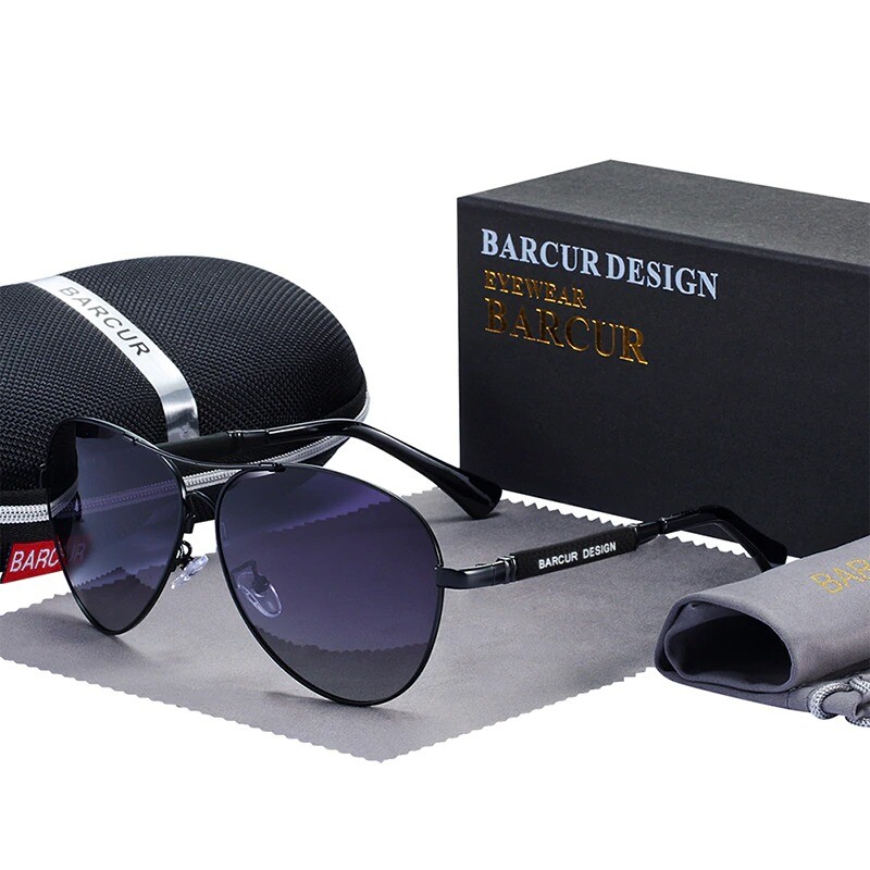 ??Italian Luxury BarCur Polarized Sunglasses BARCUR Design TR90 Sunglasses Men Polarized Light Weight  main image 2