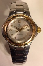 Tag Heuer Wl1350 18k Yellow Gold Stainless Steel Womens Wrist Watch 200 Meter