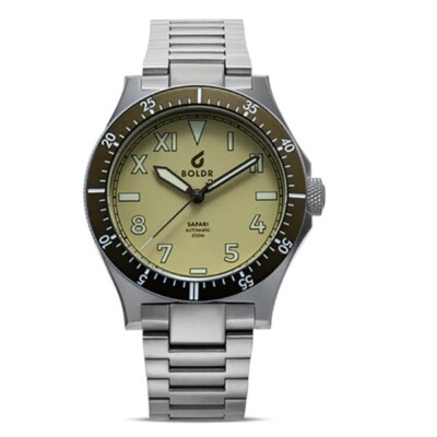BOLDR SAFARI DEFENDER ELEWANA Automatik Edelstahl Grün Saphir Herren Uhr