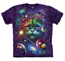Camiseta The Mountain Cat Púrpura Cosmos Cosmos Espacio Cósmico Gatito Galaxia S-3X