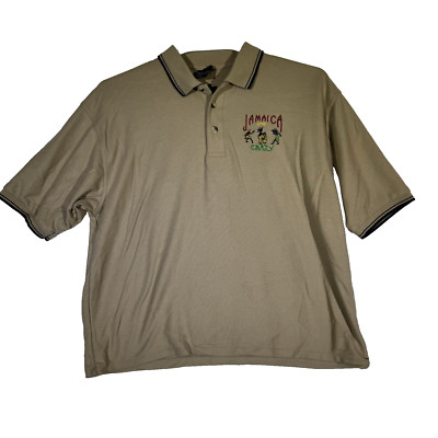 Island Polo Men s XL Pre Shrunk Tan Polo Shirt   100% Cotton, Lightweight, Machi