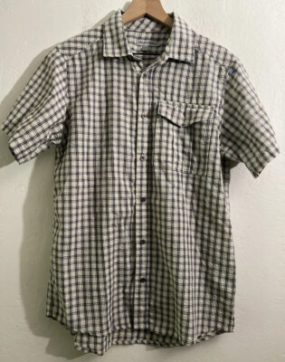 Craghoppers Men s Shirt Seer Sucker Button Up Size Medium Plaid  Camp Hike Fish