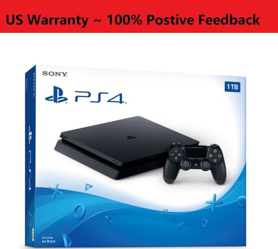 Sony Playstation 4 Slim(CUH-2215B) 1TB Core with Starter Pack Bundle-(Jet  Black)