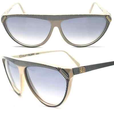 Occhiali da Sole Courreges 8516 A45 Flat Top Striped Sonnenbrille Made in France