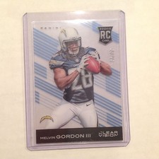 MELVIN GORDON III #105 CHARGERS RC 30/99 made 2015 PANINI CLEAR VISION BLUE