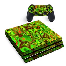 PS4 Pro Console Skins Decal Wrap ONLY - green glass trippy psychedelic