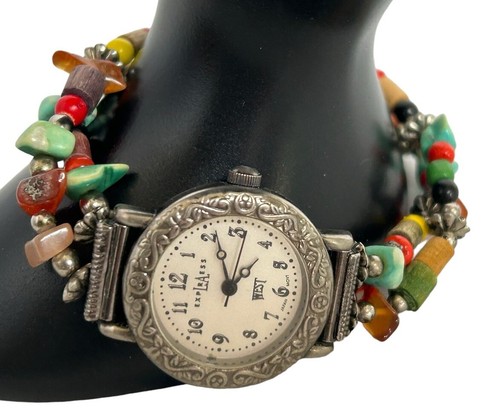 Vintage LA Express Ladies Watch Multi Beaded Bracelet Southwest New Battery