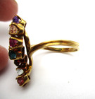 18K 750 Solid Gold Semiprecious Gemstone Cluster Ring Size 4.75 3.5 Gr [R394] — photo 9